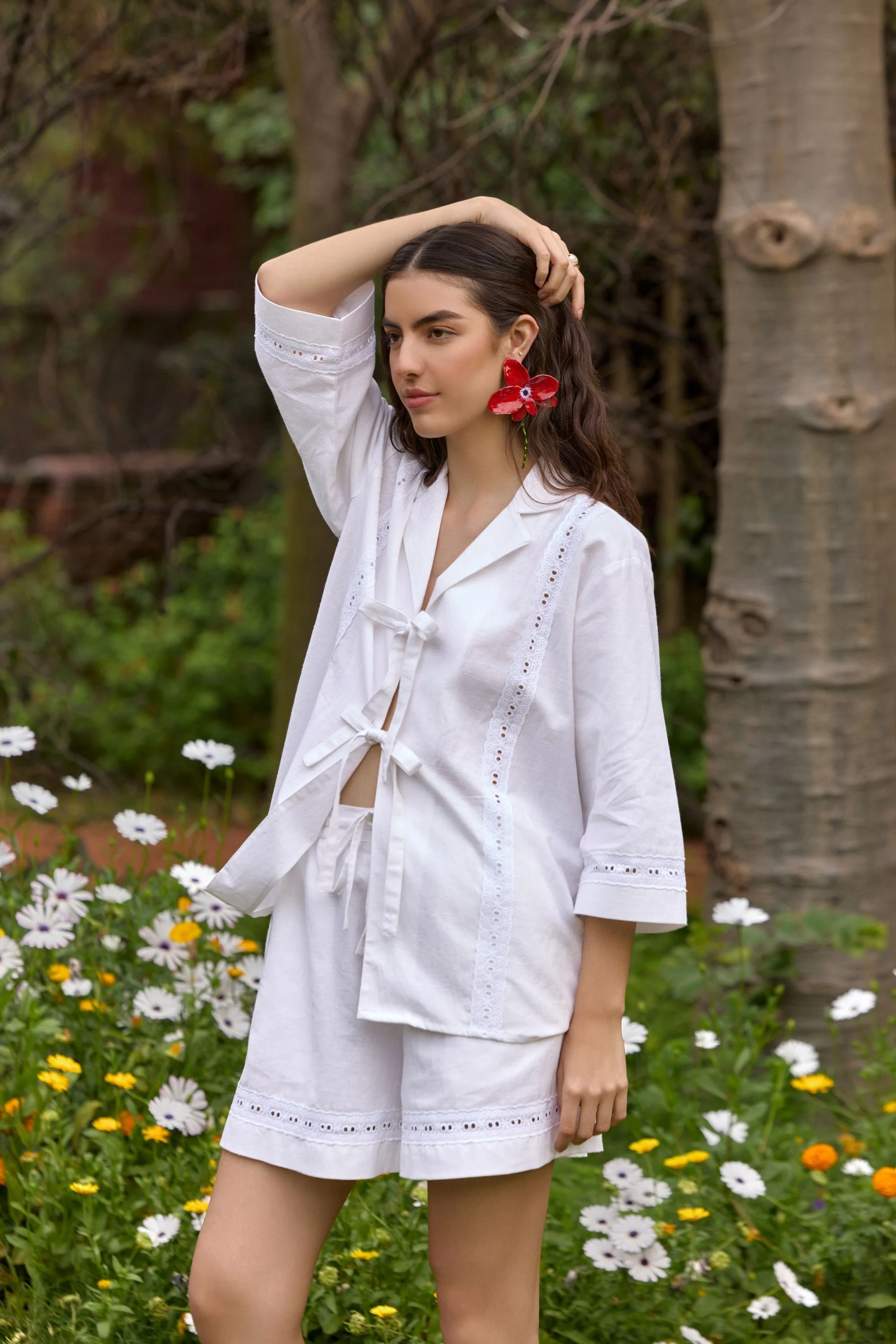 White Cotton Eyelet Co-ord Set - Image 3