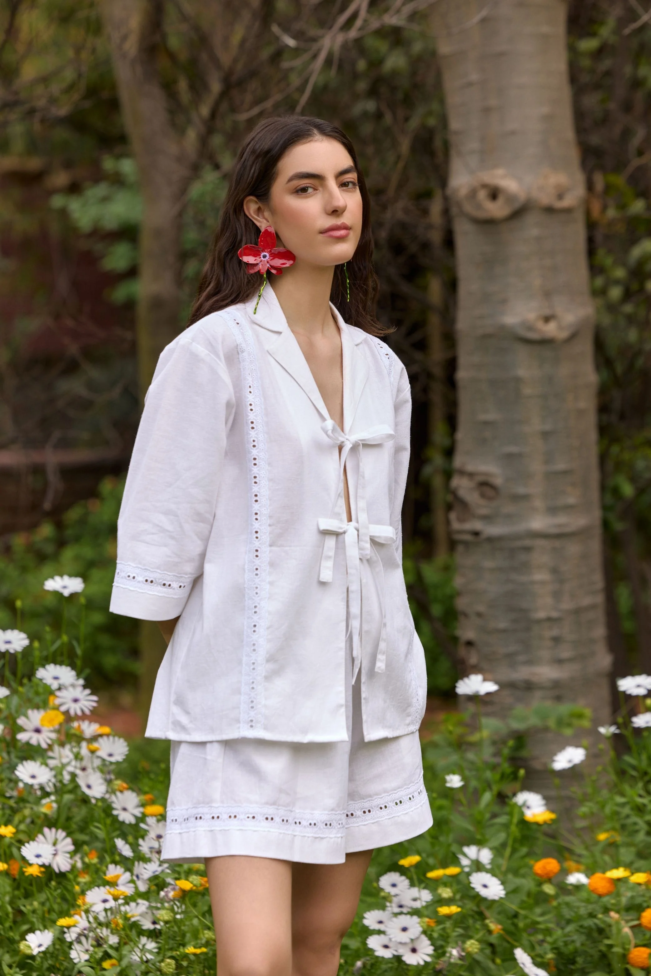 White Cotton Eyelet Co-ord Set - Image 6