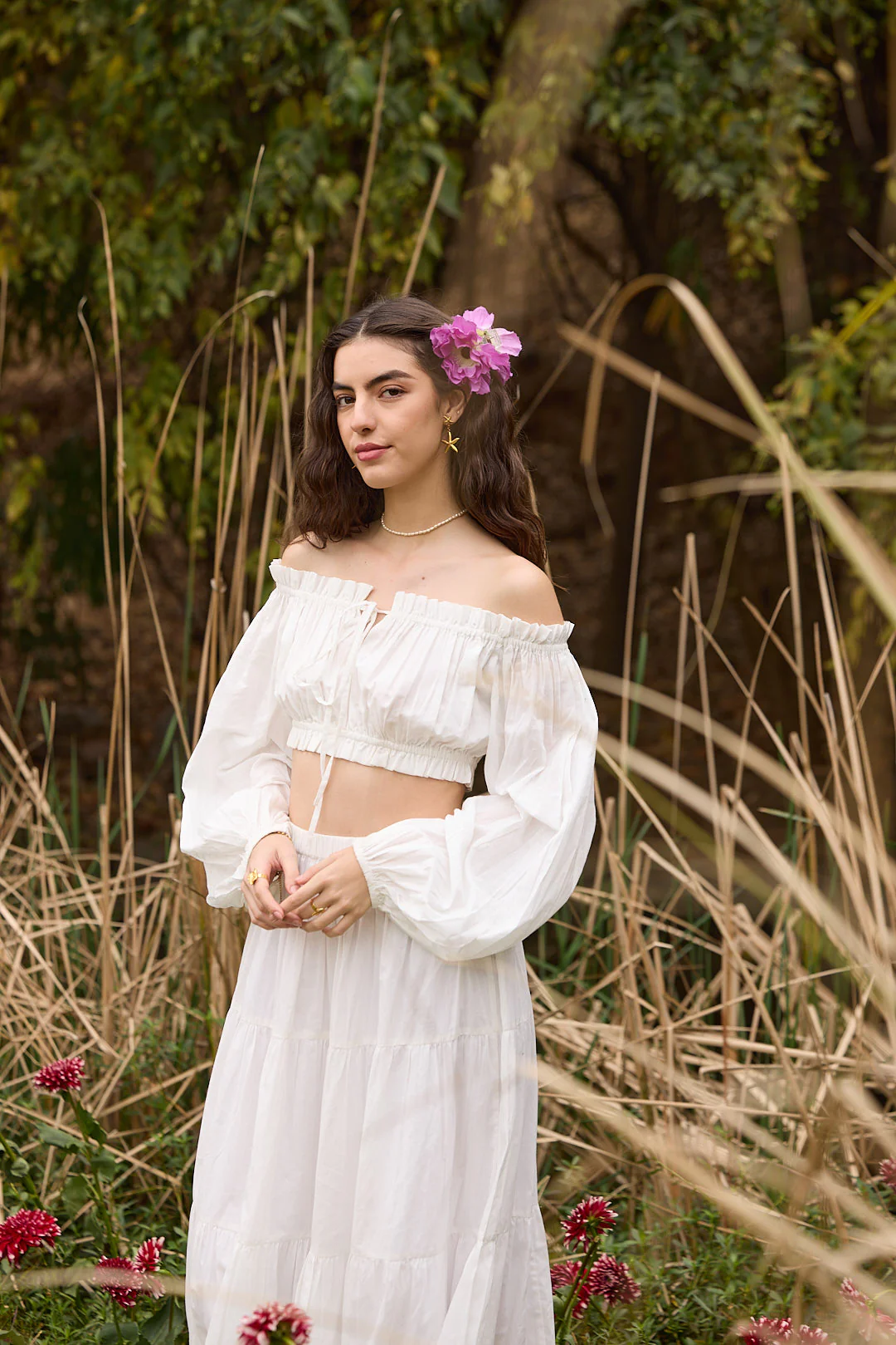 White Off-Shoulder Co-ord Set - Image 2