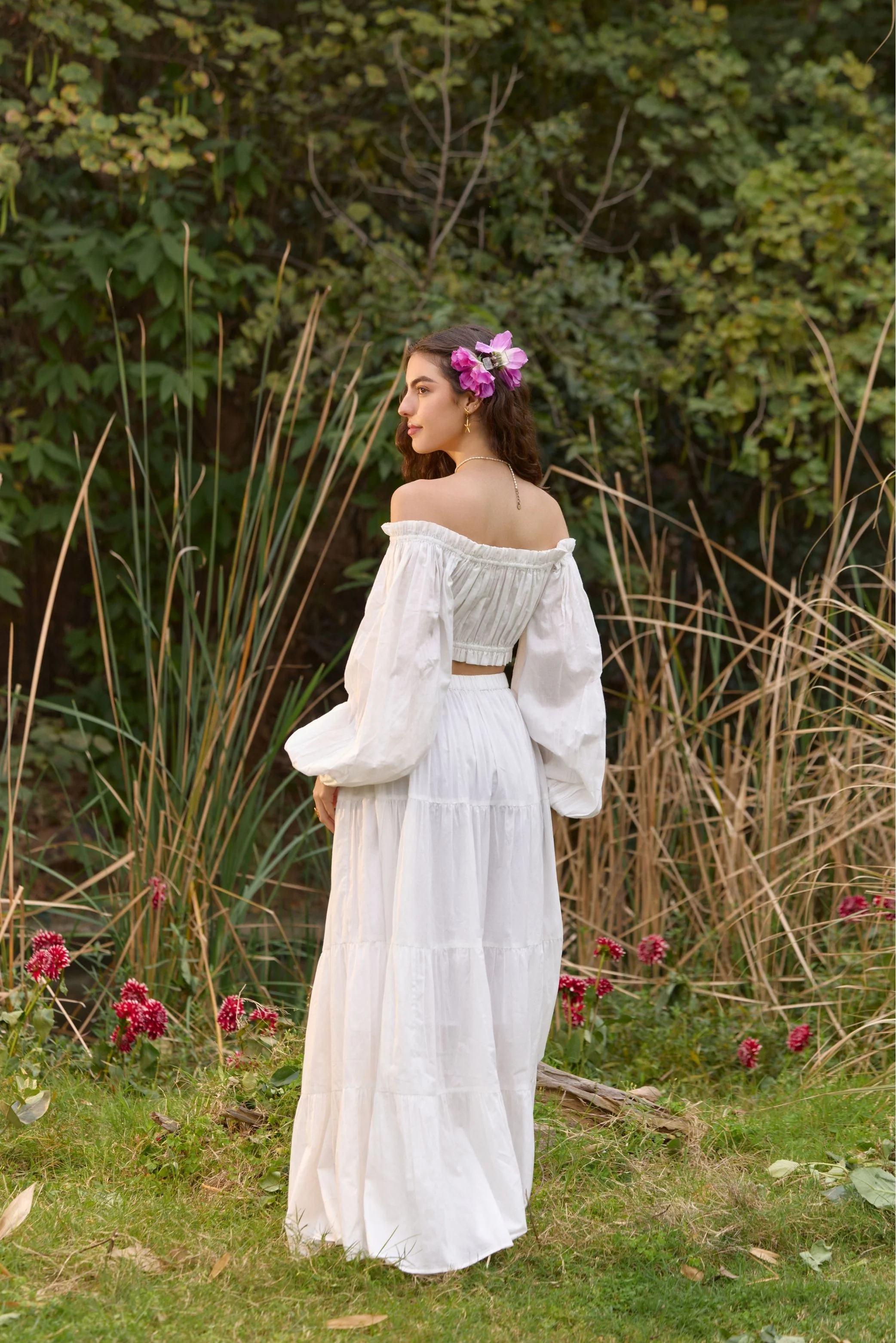 White Off-Shoulder Co-ord Set - Image 3