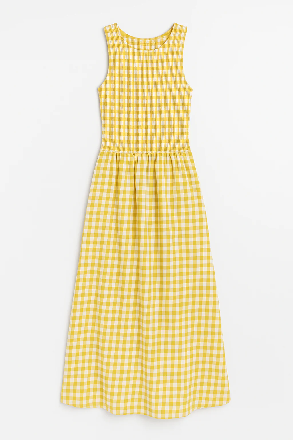 Yellow Gingham Smocked Bodice Dress - Image 3