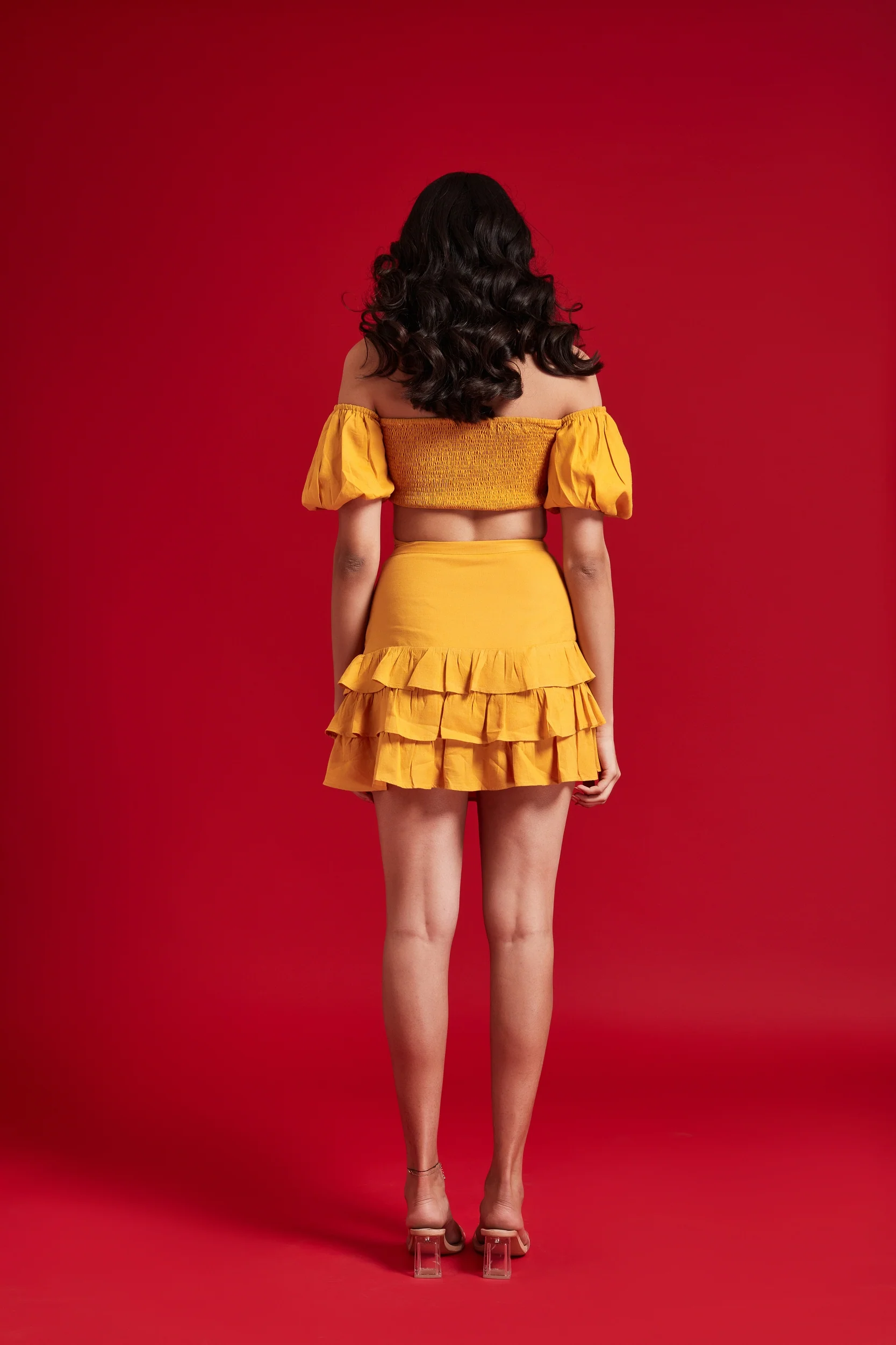 Yellow Mini Frill Skirt - Image 5