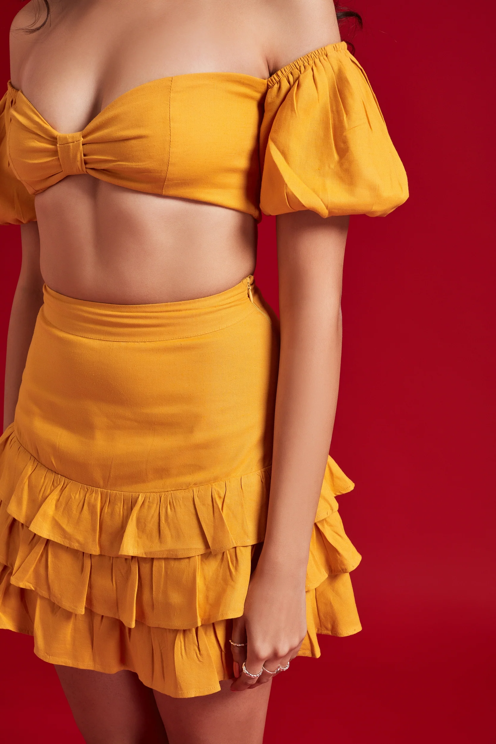 Yellow Mini Frill Skirt - Image 6